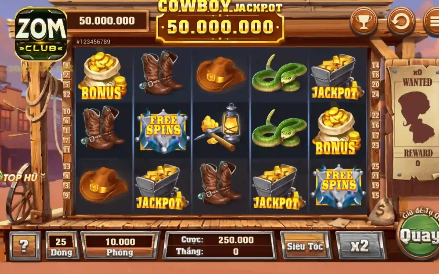Giao diện đơn giản, thao tác linh hoạt khi trải nghiệm Hunter Cowboy